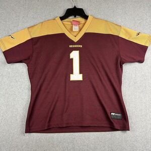 Washington Redskins Football Jersey Womens XL Red Gold NFL Reebok V Neck #1